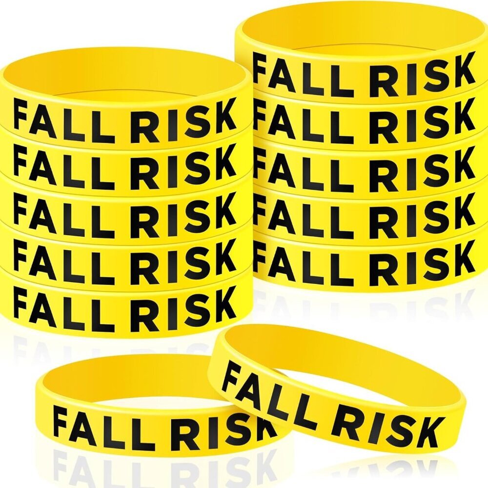 12 Pcs Fall Risk Bracelet Emergency Alert Wristband for Elderly Patient Wristban